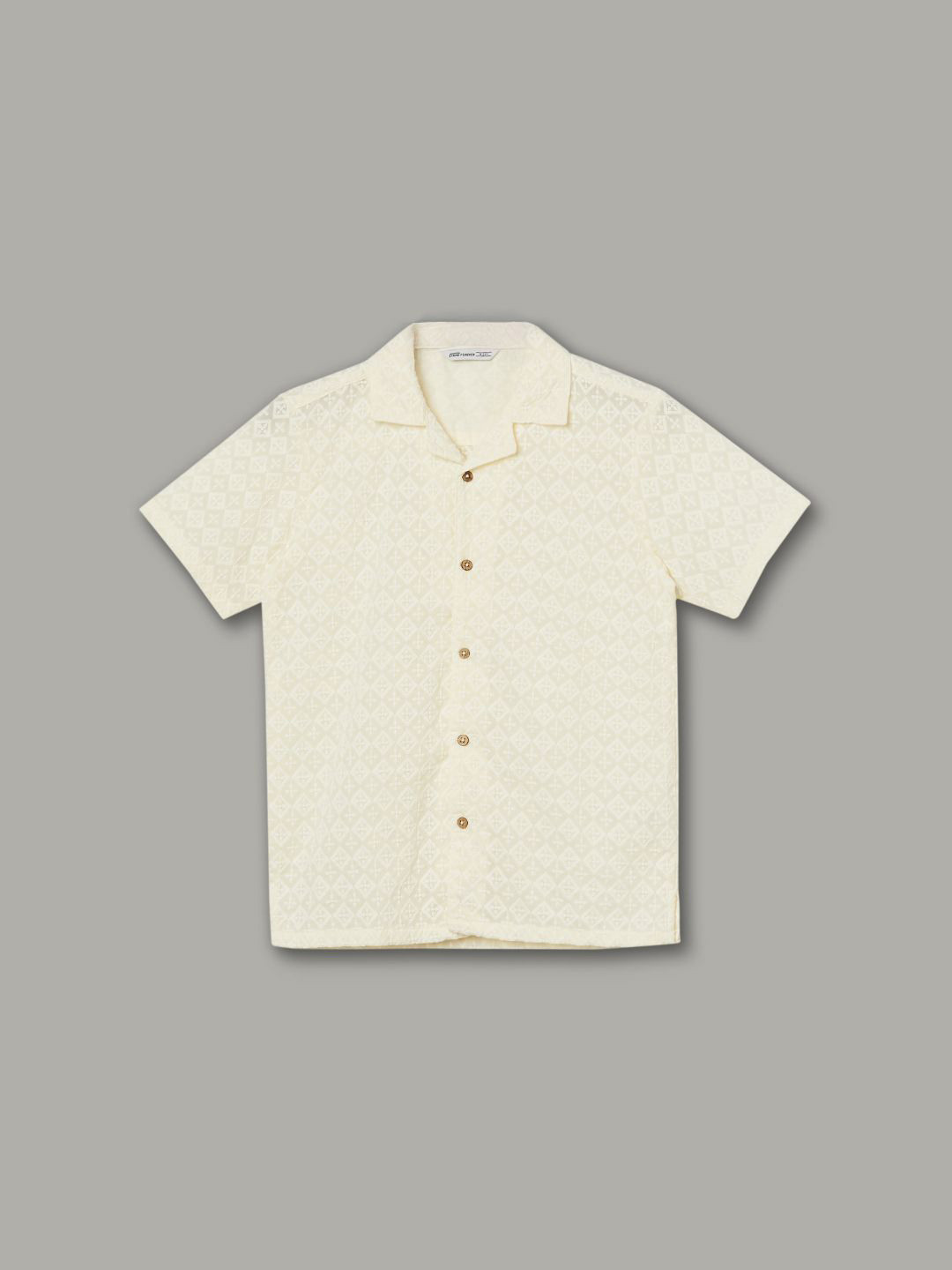 Fame Forever by Lifestyle Geometric Self Design Spread Collar Cotton Casual Shirt