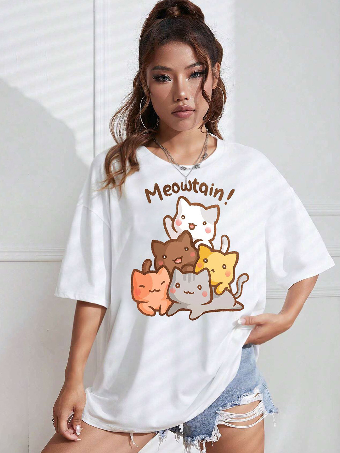 ABSOLUTE DEFENSE Women Cotton Graphic Printed Raw Edge T-shirt