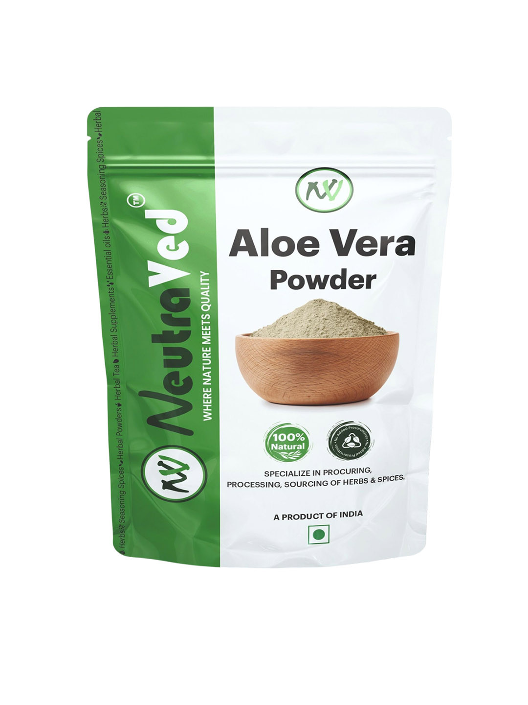 NeutraVed Natural Aloe Vera Powder For Hair & Skin - 200 g