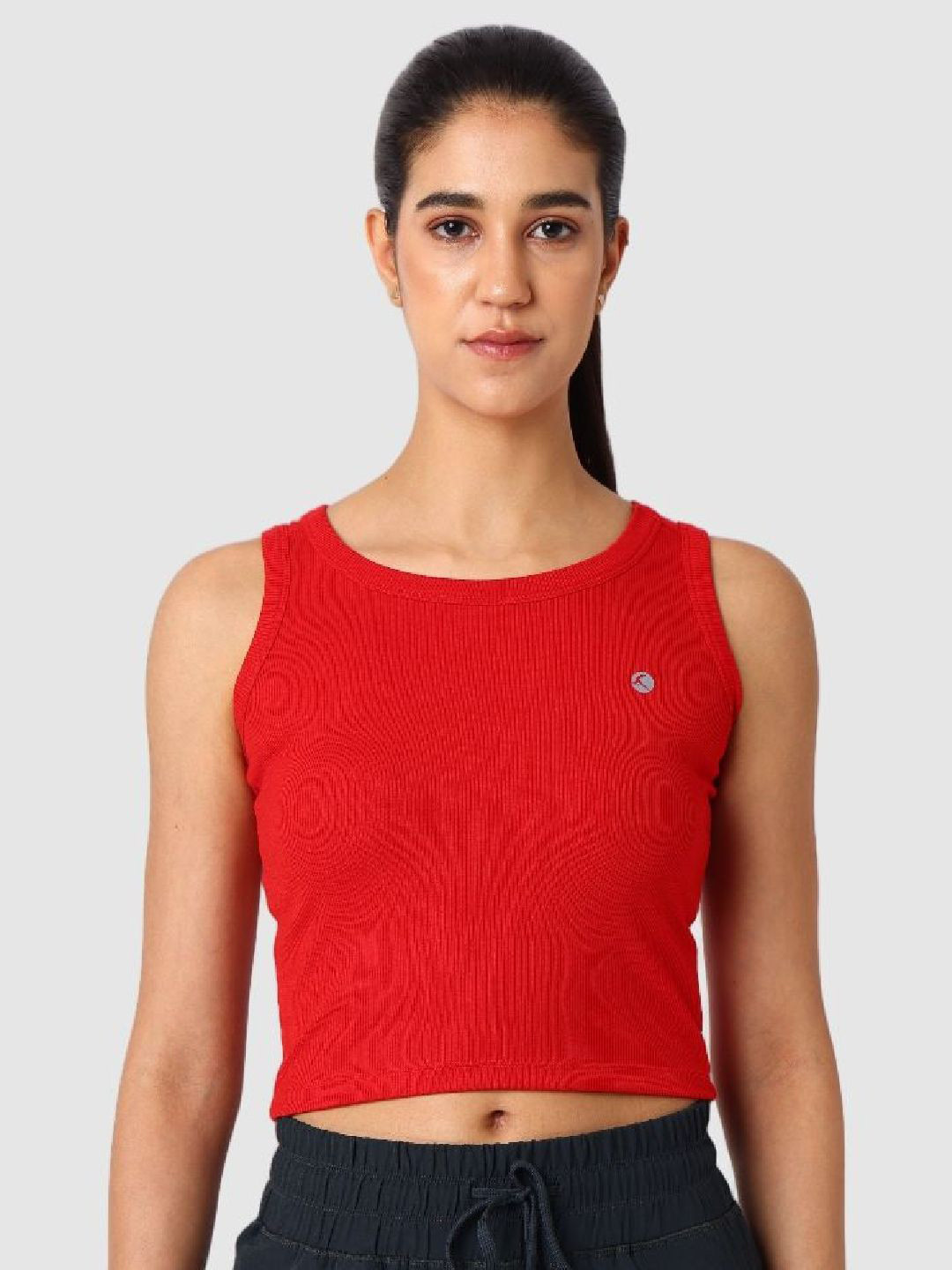 Lovable Sport Women Ribbed Crop Tank Top
