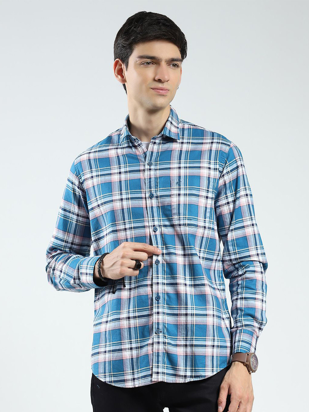 Monte Carlo Tartan Checks Checked Cotton Casual Shirt
