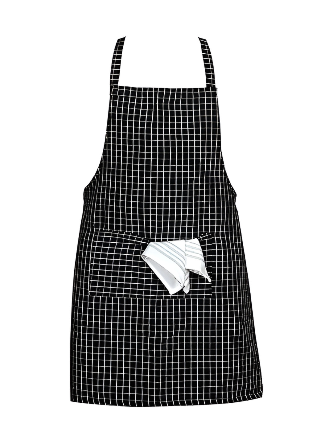 Crazyweaves Black & White Checked Cotton Apron