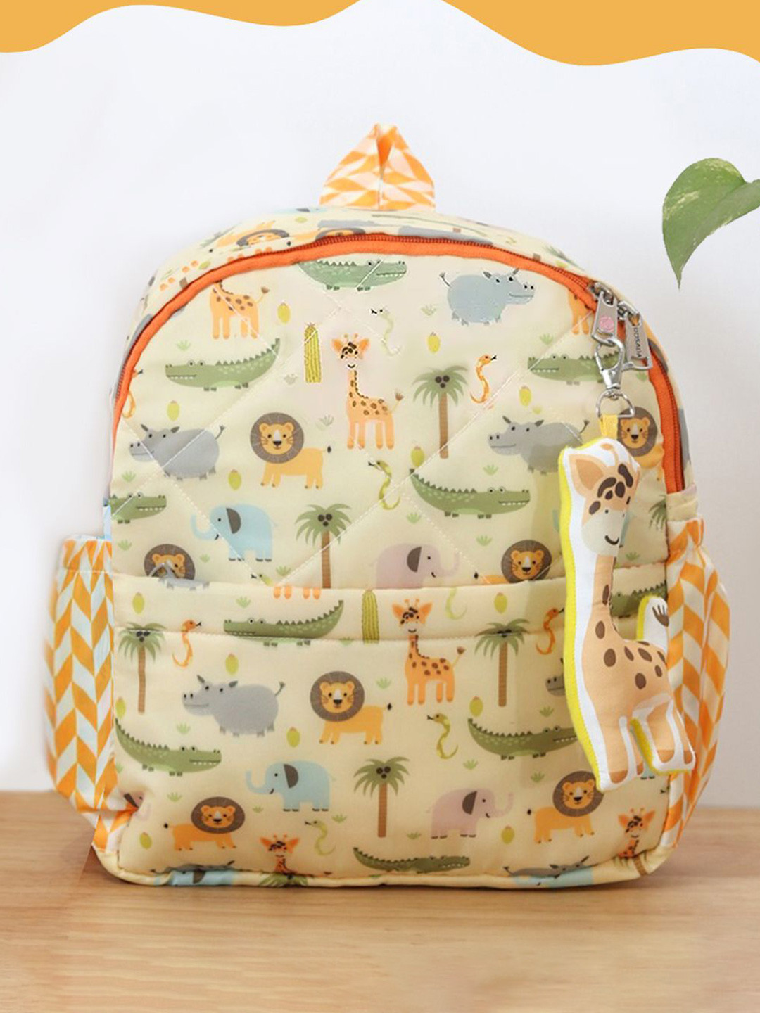 ROSADA Kids Animal Printed  Waterproof Backpack With Keychain-13inch