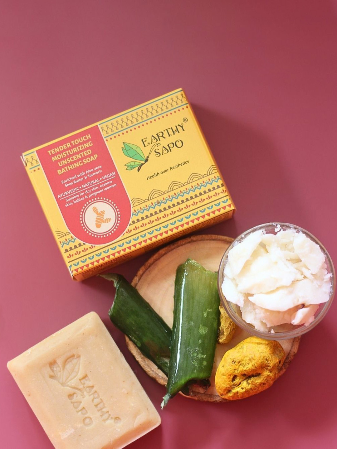 EARTHY SAPO Kids Set Of 2 Tender Touch Moisturizing Unscented Bathing Soap - 100 g Each