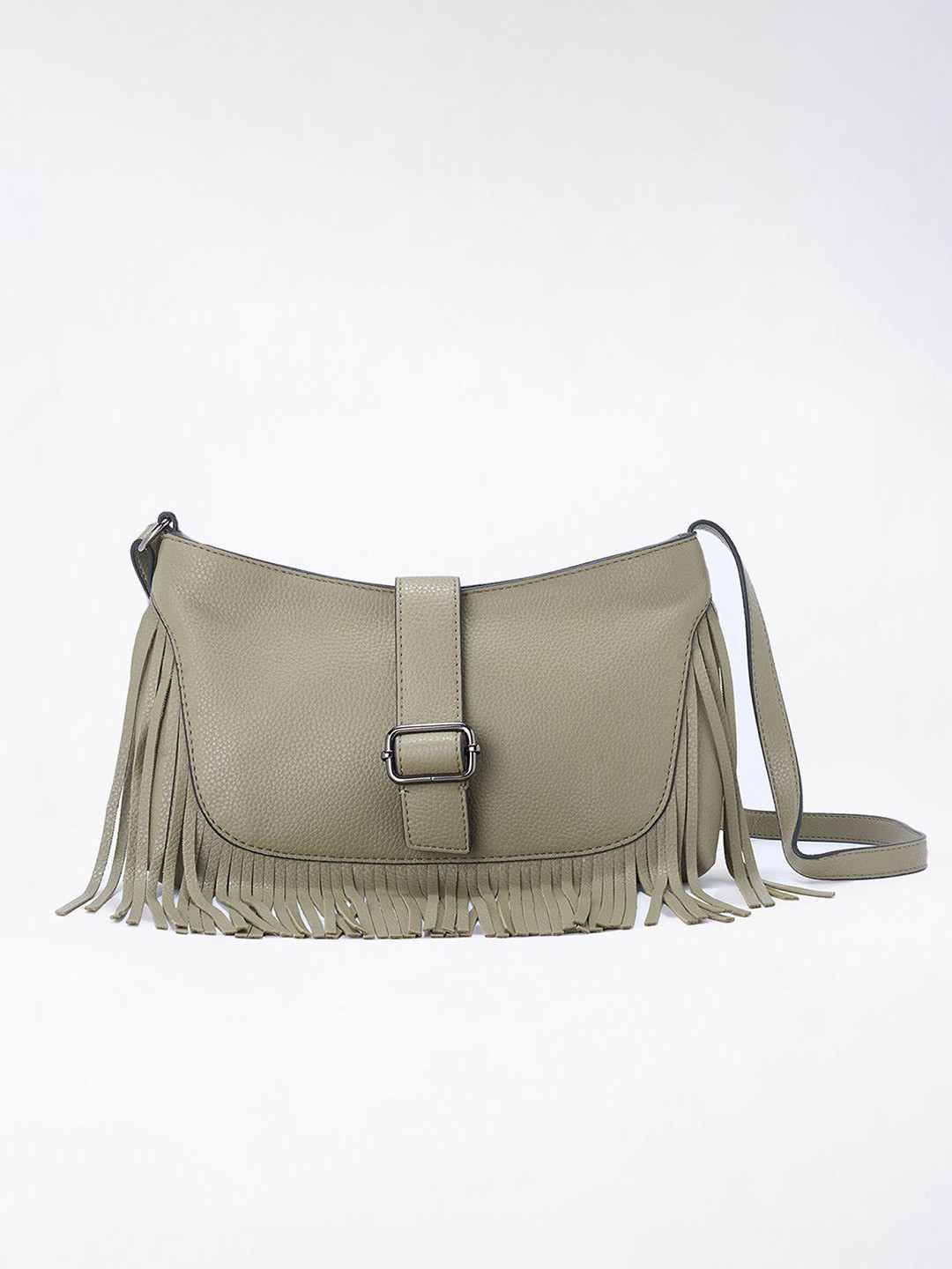 Forever Glam by Pantaloons Women PU Half Moon Shoulder Bag with Tassels