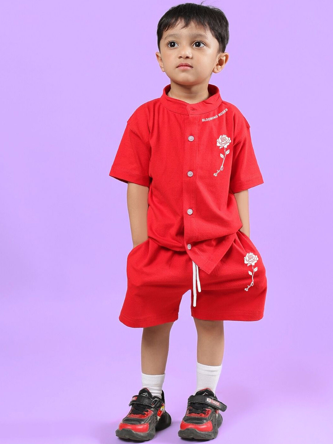 WEARDUDS Limbo Kids Printed Pure Cotton Shirt With Shorts