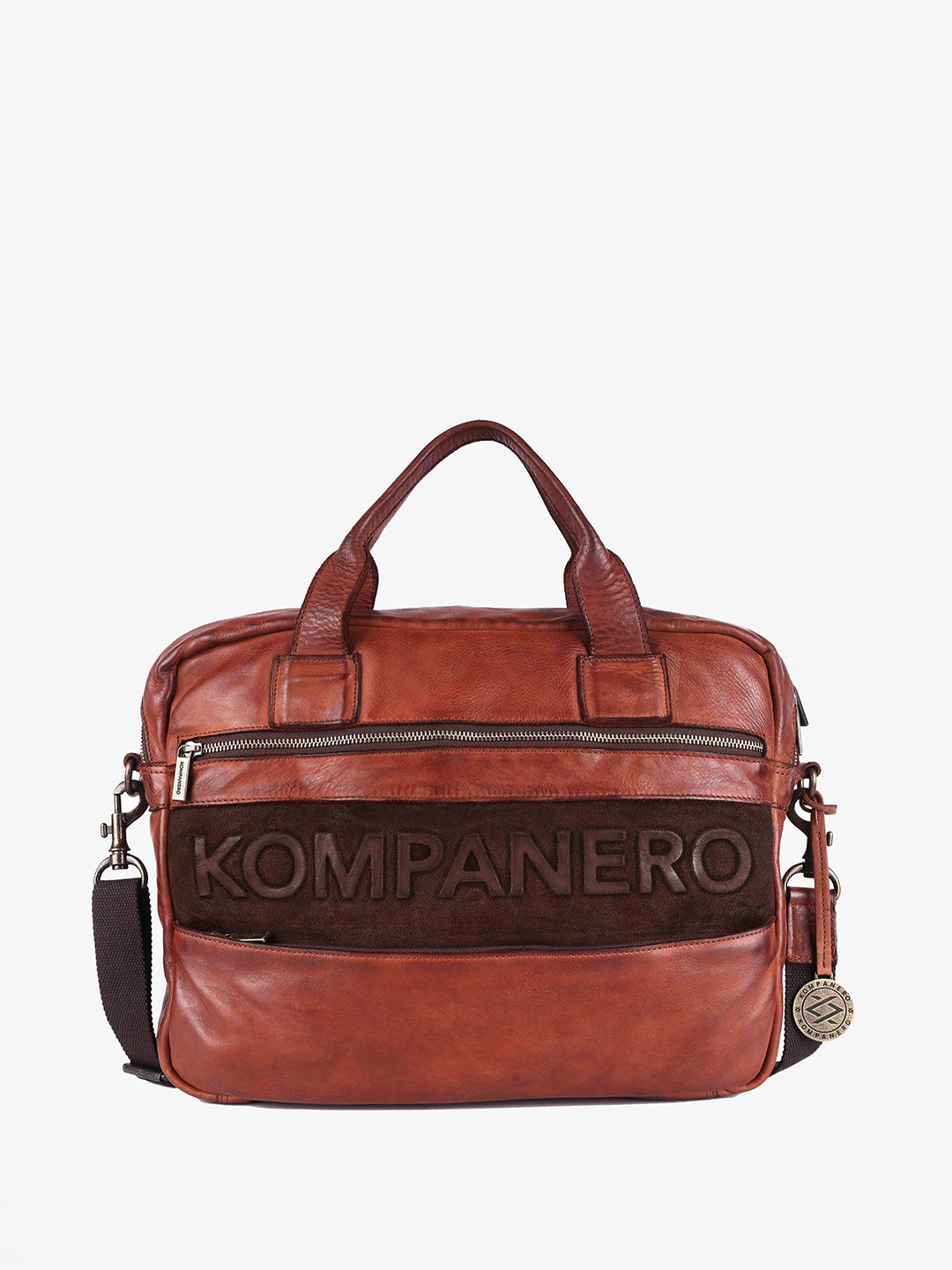 KOMPANERO Carver Unisex Leather Laptop Bag