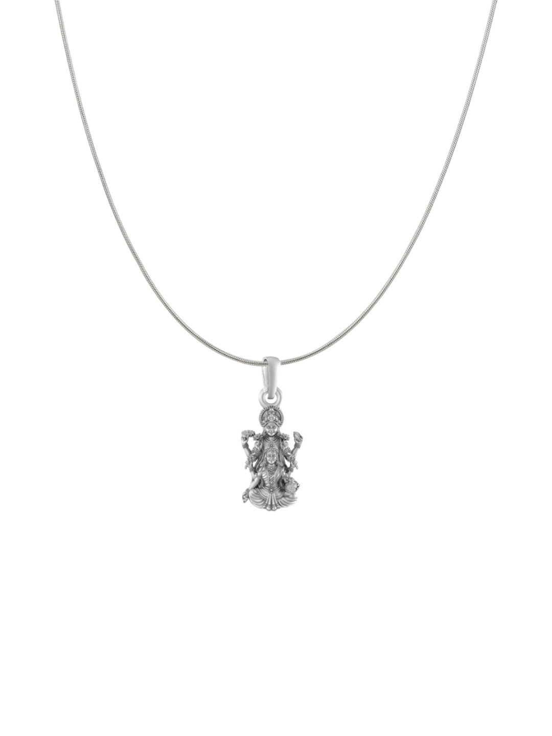 Metronaut 92.5 Sterling Silver Vushnu Lakshmi Pendant With Rope Chain