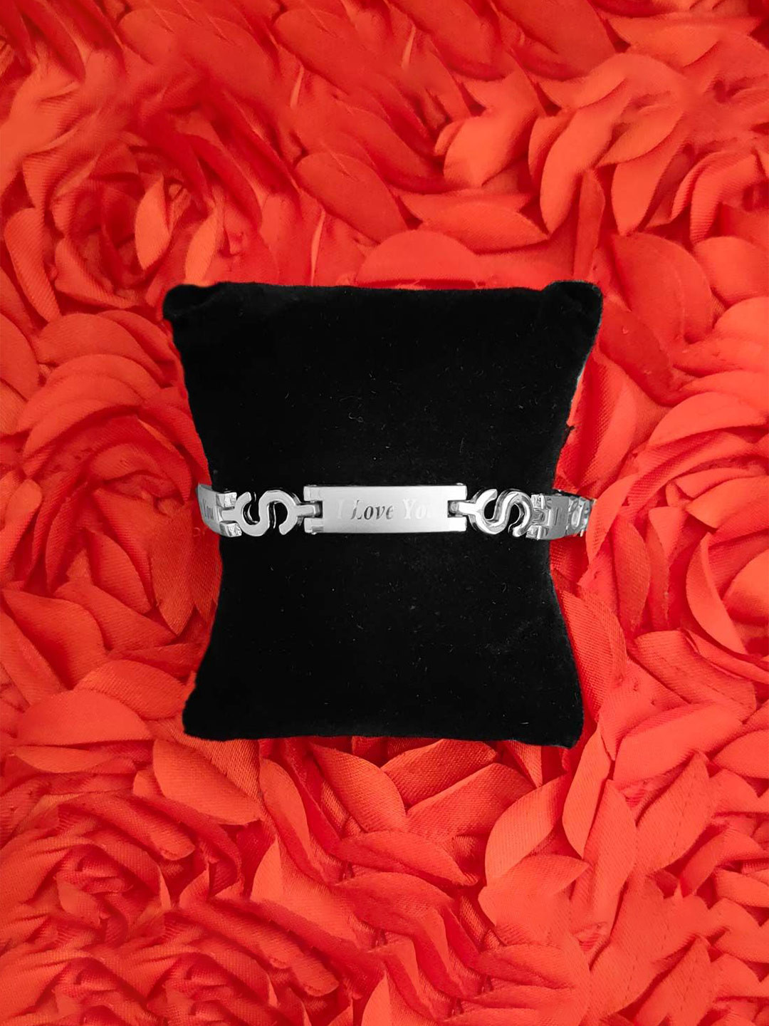 M Men Style Men Religious Silver-Plated Link Bracelet