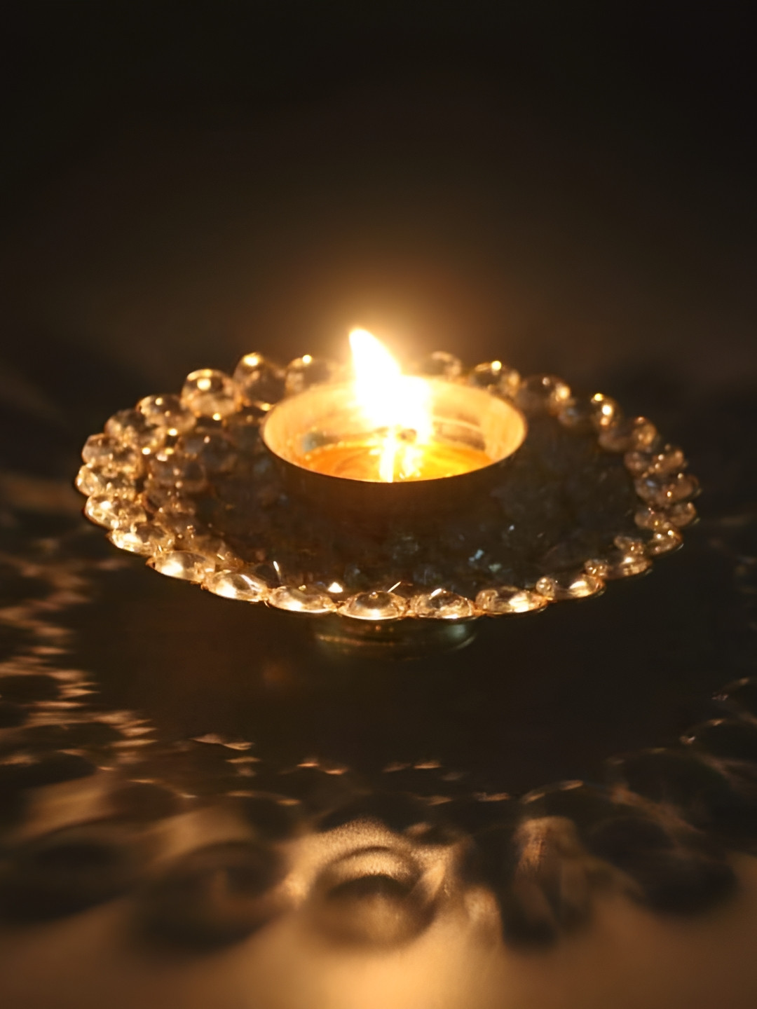 Aura Yellow Crystal Akhand Diya