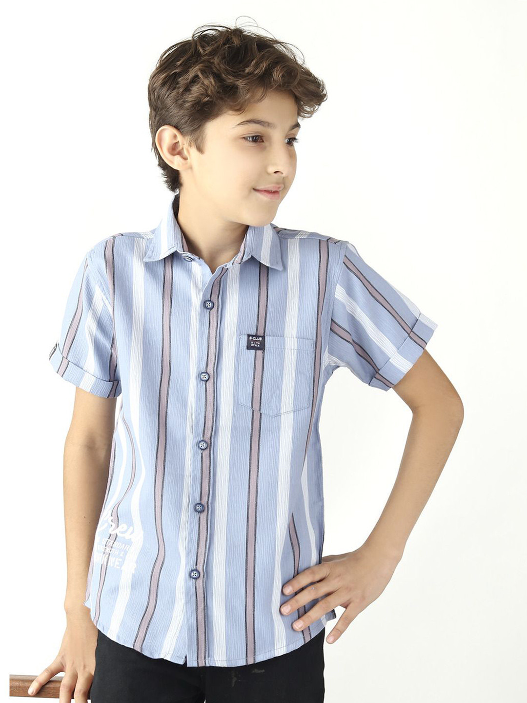BEARSOUL Boys Striped Casual Shirt