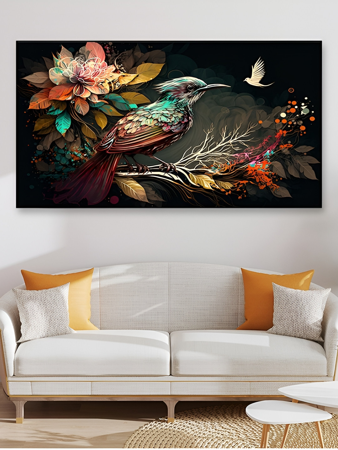 DEKORSTATION Blue & Yellow Birds & Animals Canvas Wall Art