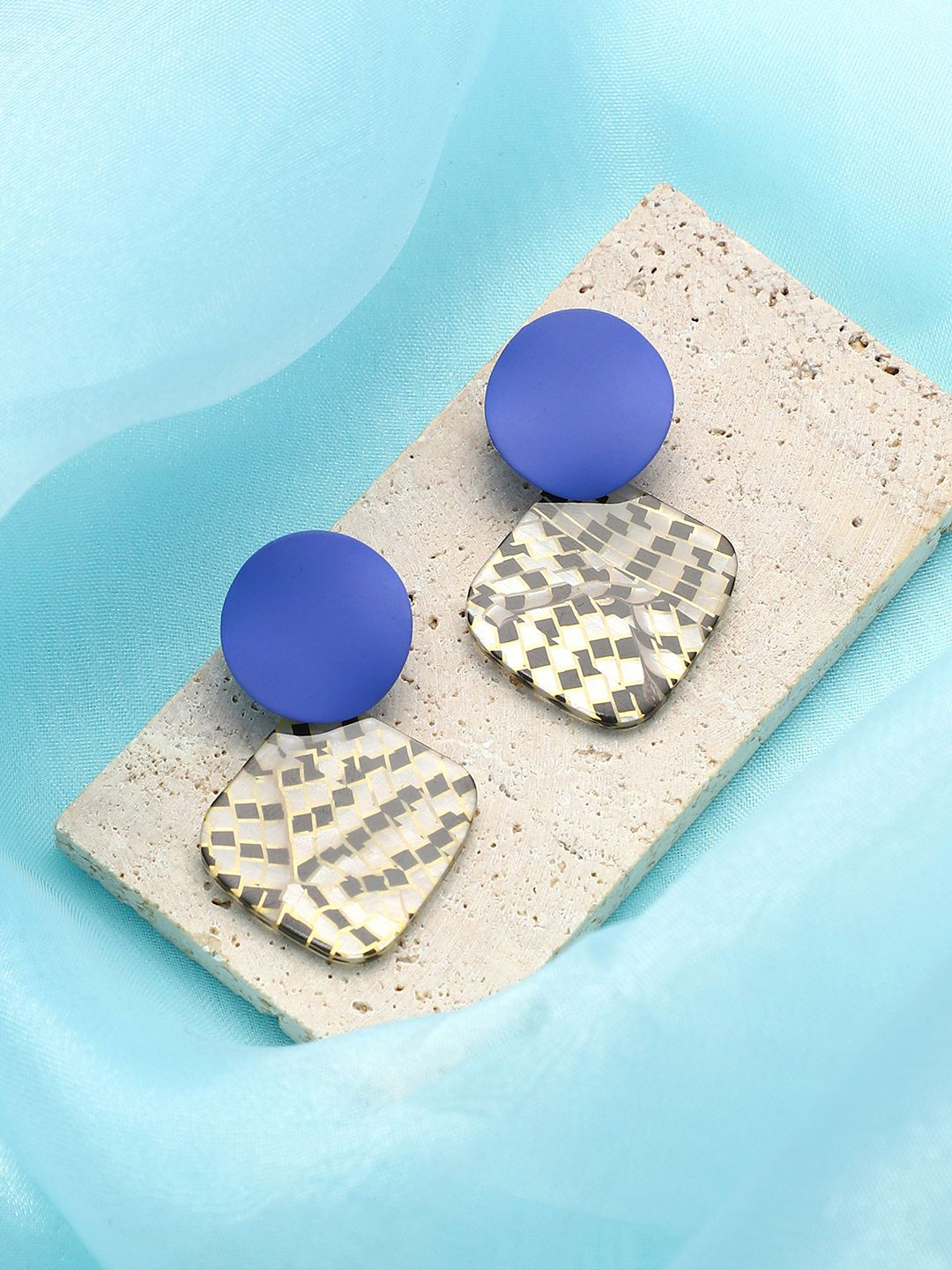 DressBerry Geometric The Mosiac Drop Earrings