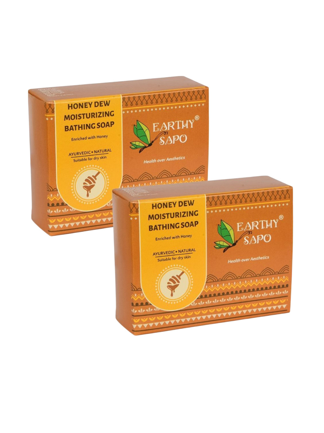EARTHY SAPO Set Of 2 Honey Dew Moisturizing Bathing Soap - 100 g Each