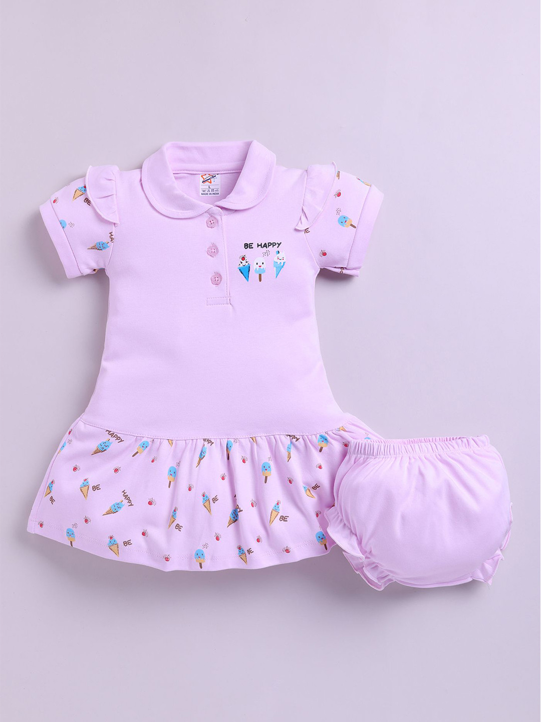 Universal Stars Girls Pure Cotton Printed Top With Shorts