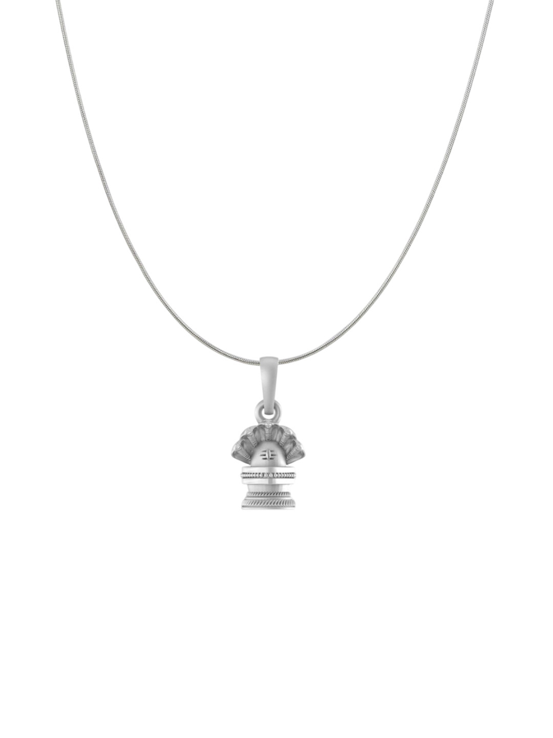 Metronaut 92.5 Sterling Silver Shiv Linga Pendant With Rope Chain