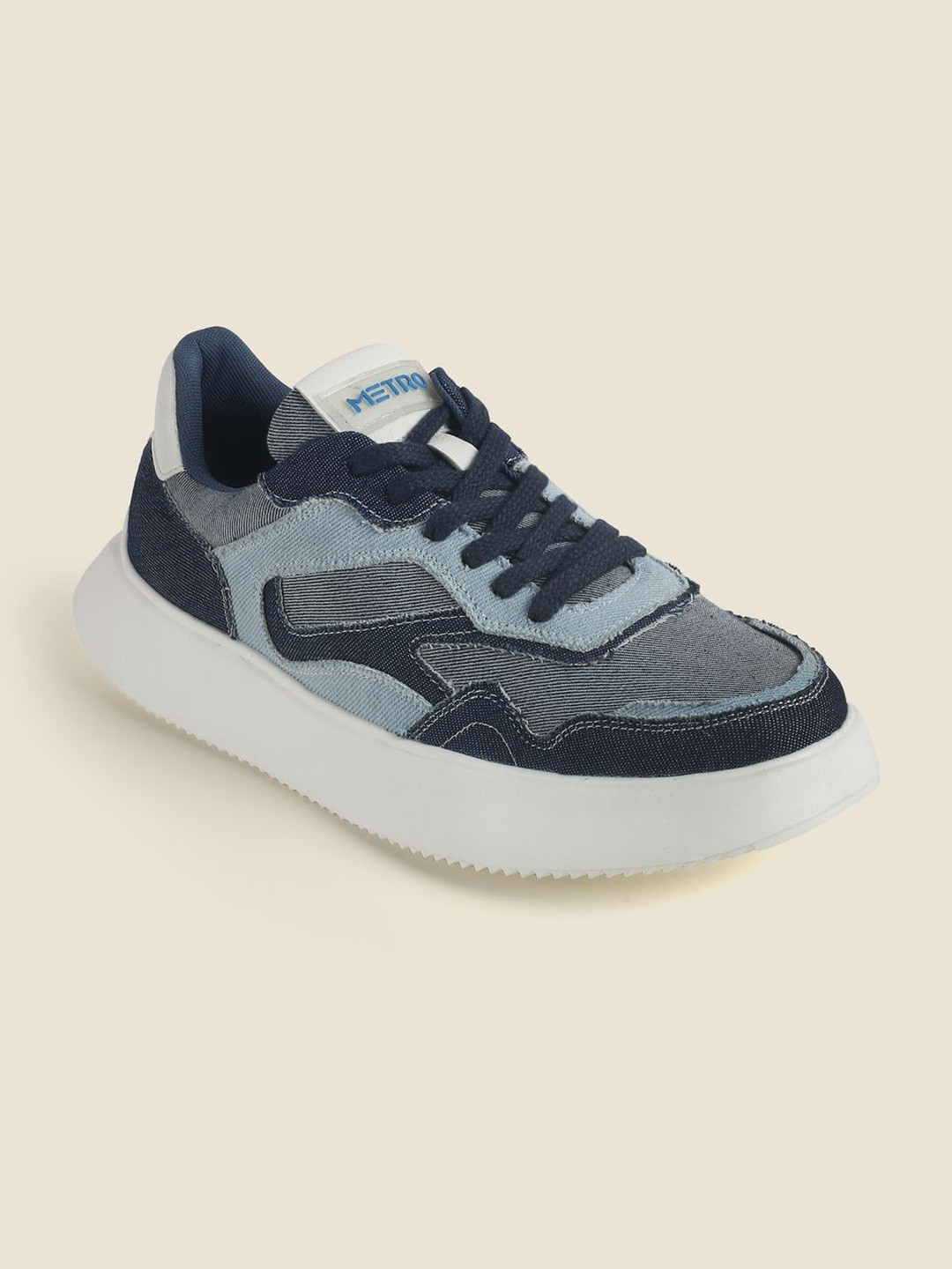 Metro Men Denim Printed Lace-Ups Skate Shoes