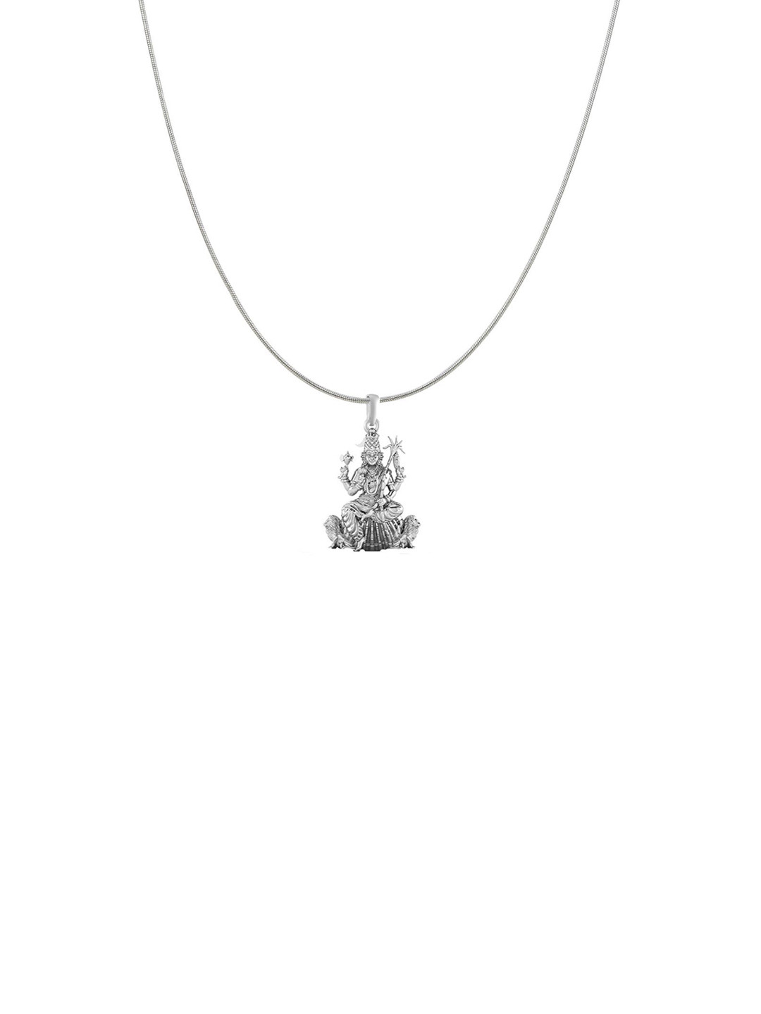 Metronaut 92.5 Sterling Silver Kamakshi Devi Pendant With Rope Chain