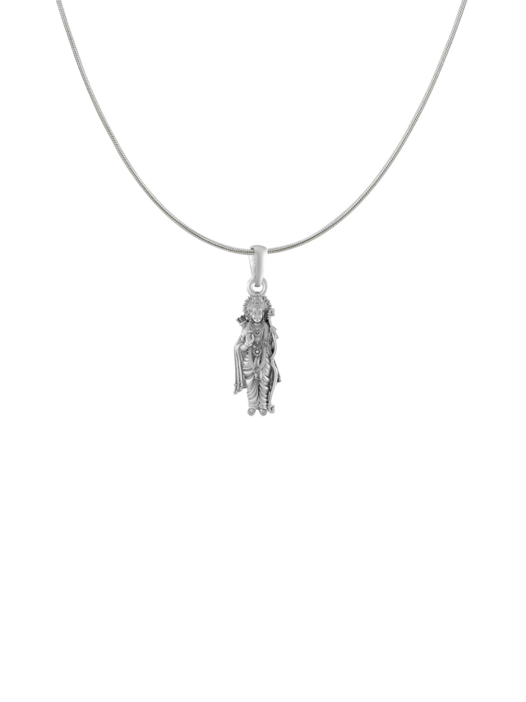 Metronaut 92.5 Sterling Silver Ram Pendant With Rope Chain