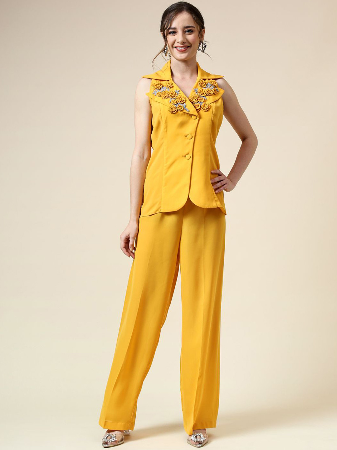 AAKAAR Applique Blazer & Trousers Co-Ord Set