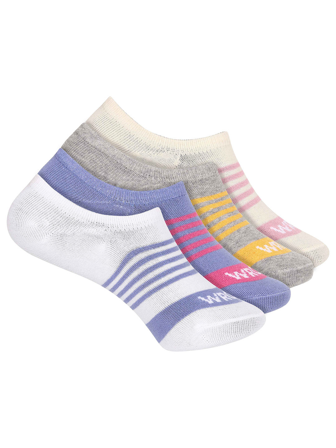 HRX by Hrithik Roshan Pack Of 4 Patterned Shoe Liner Socks