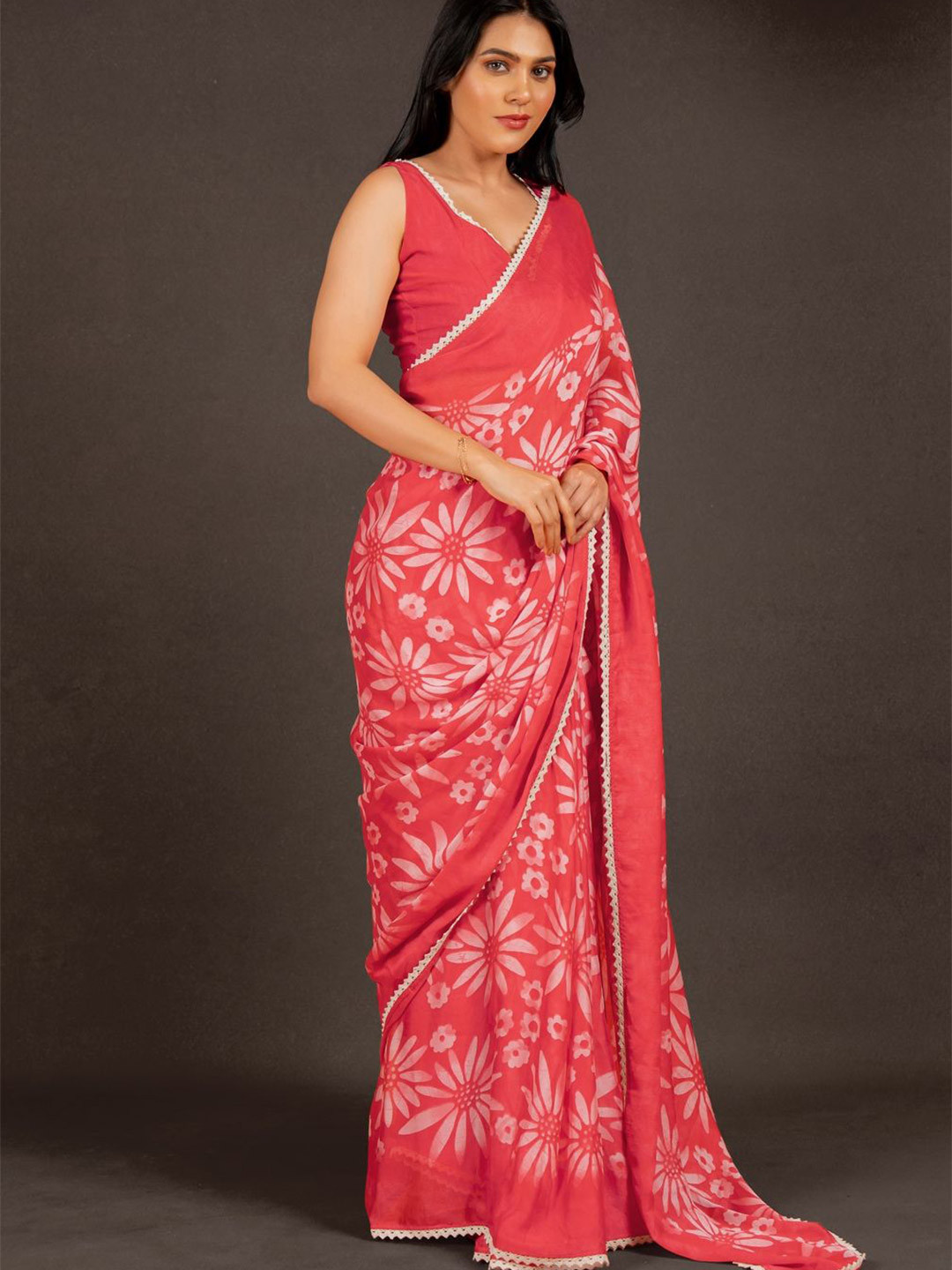 KALINI Floral Chiffon Saree