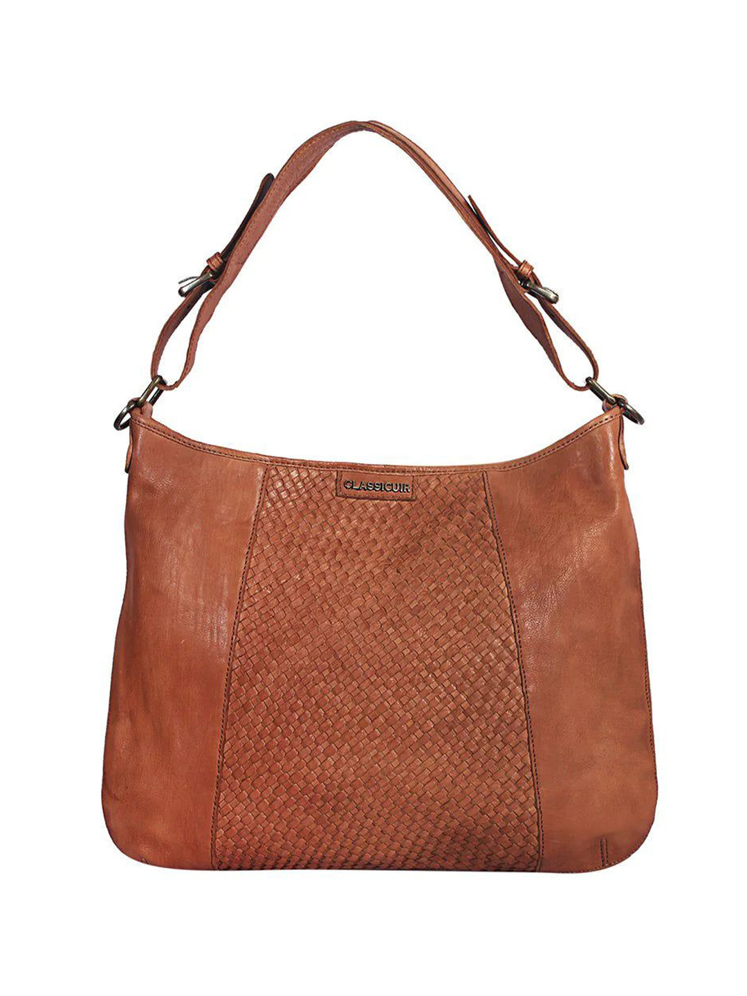 CLASSICUIR Strasbourg Basket Weave Hobo Bag