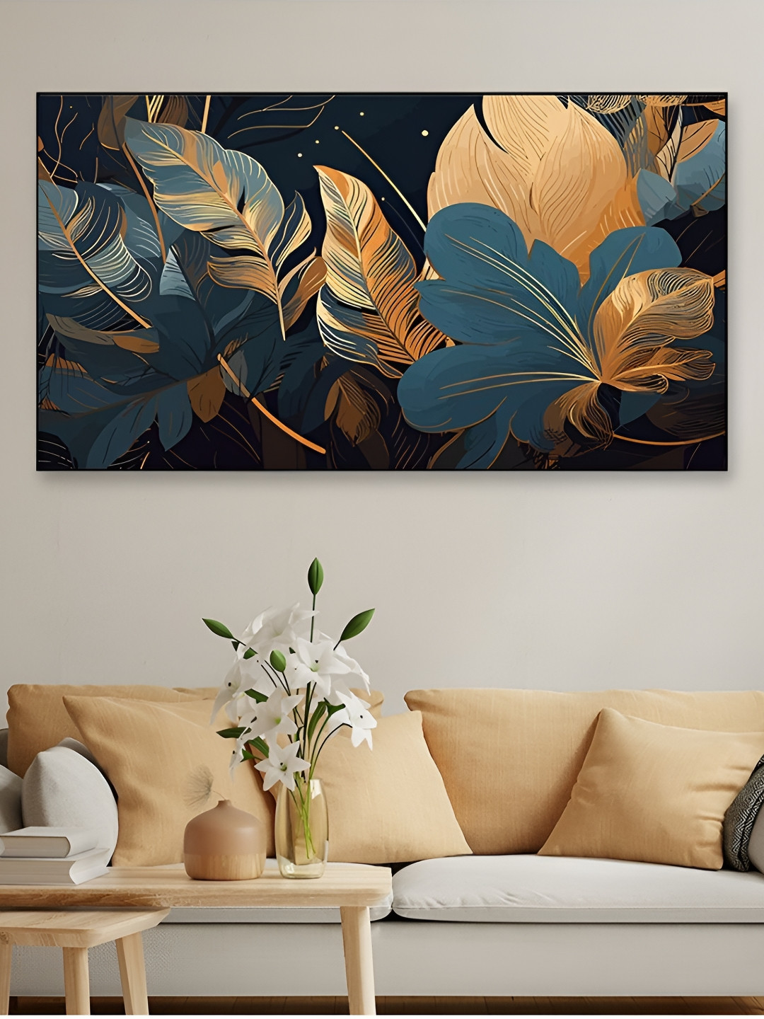 DEKORSTATION Black & Beige Painted Wooden Wall Art