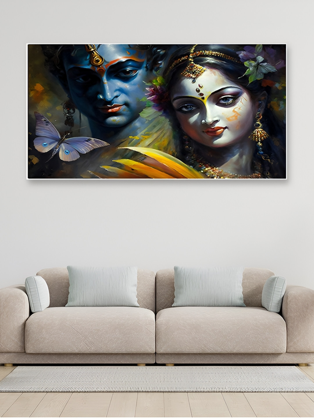 DEKORSTATION Blue & Grey Painted Wooden Wall Art