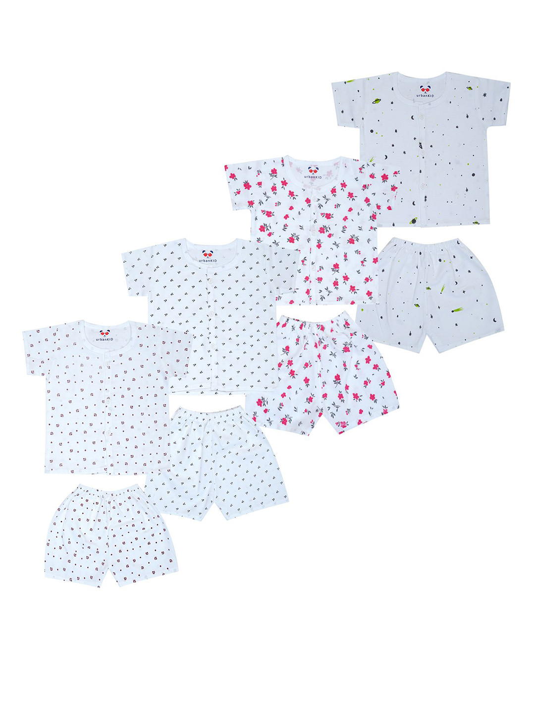 YELLOWDELIGHT Kids Unisex Pack Of 4 Fit & Flare Maxi Dress