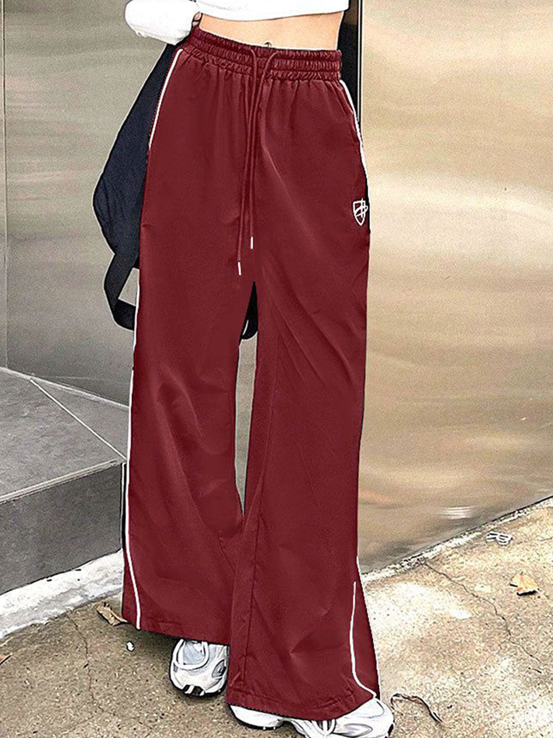 Outzidr Wine Side Stripe Sweatpants