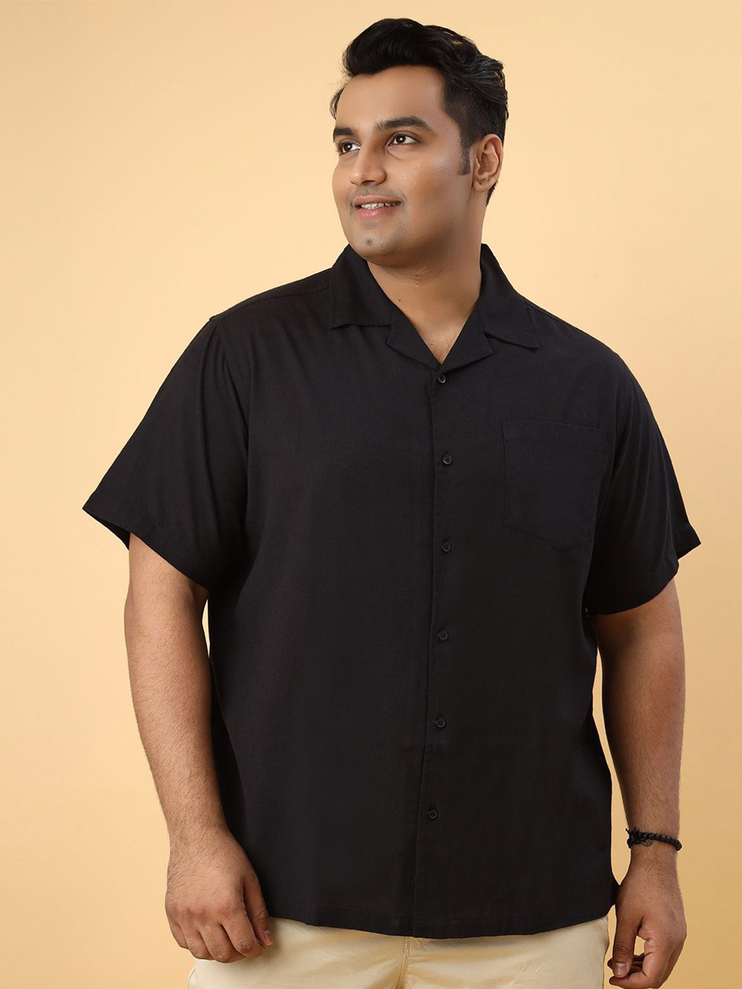 NEON CHILLIE Plus Size Short Sleeves Linen Casual Shirt