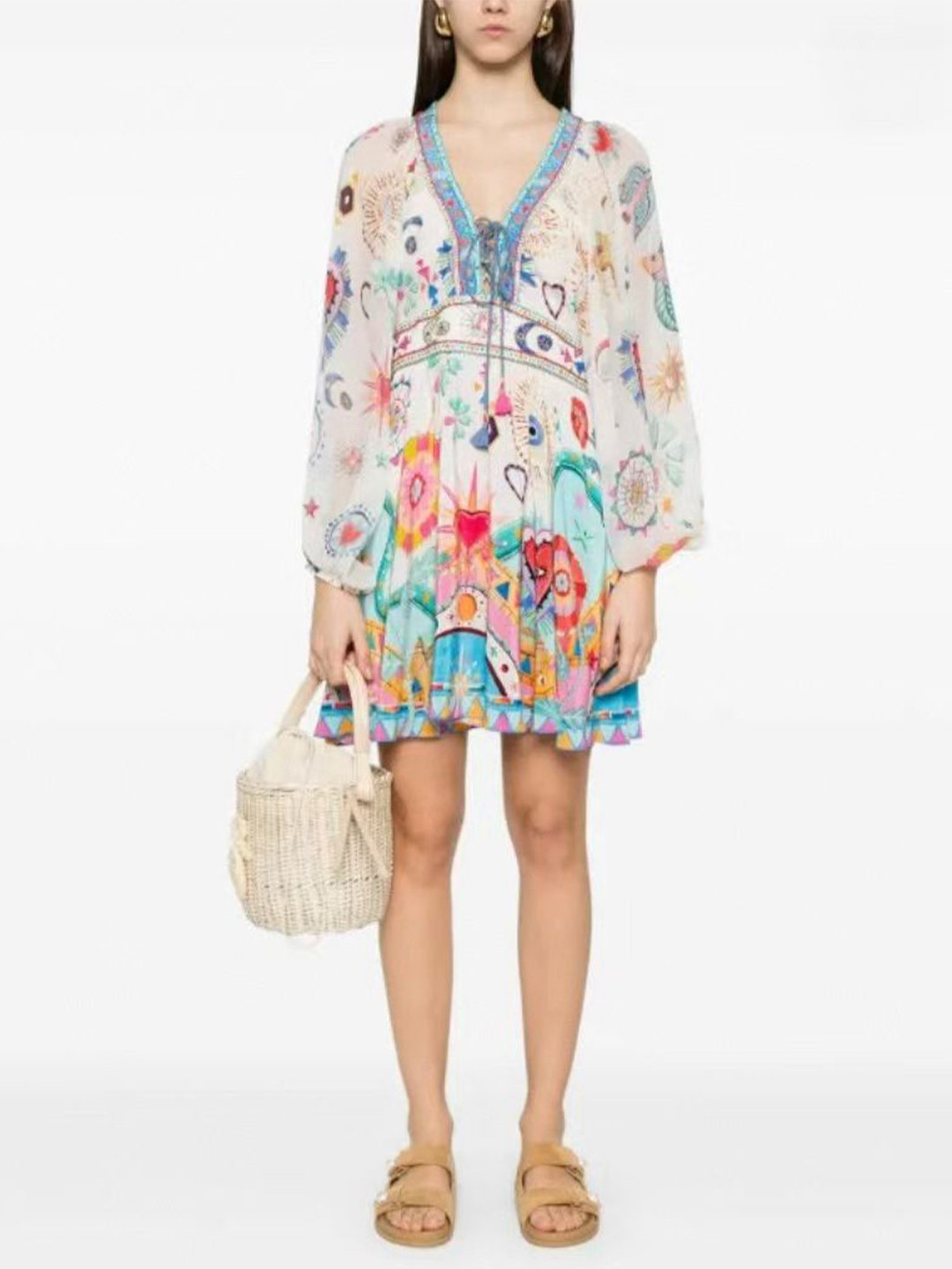 Routes by All About You Women Floral Printed Tie-Ups Detail A-Line Dress