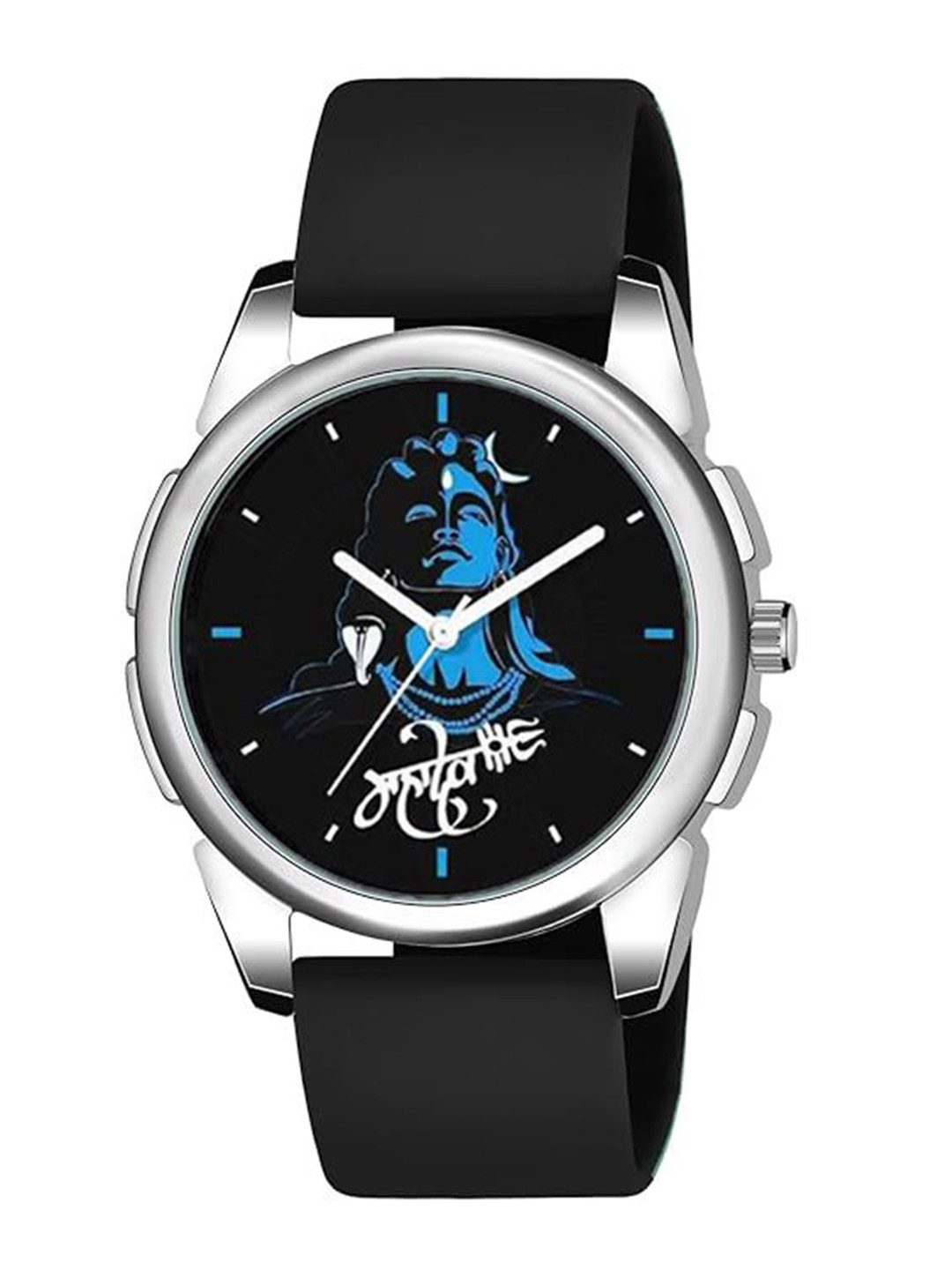 JUST LIKE Men Printed Dial & Straps Analogue Watch 883 blue mahadev silicon