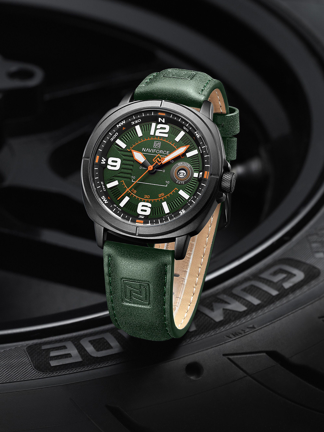 Naviforce Men Dial & Leather Straps Analogue Watch NF8078_B GN GN