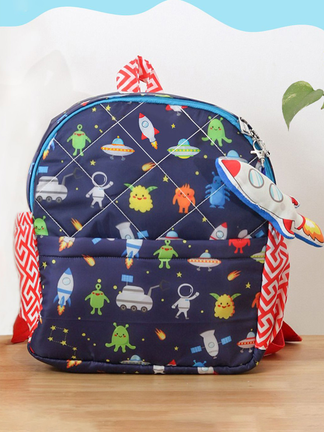 ROSADA Kids Space Printed  Waterproof Backpack With Keychain-13inch