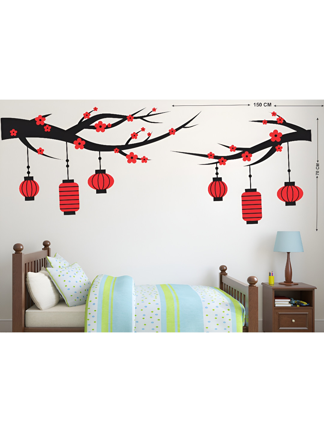 LANSTICK Black & Red Printed Splash Proof Wallpaper