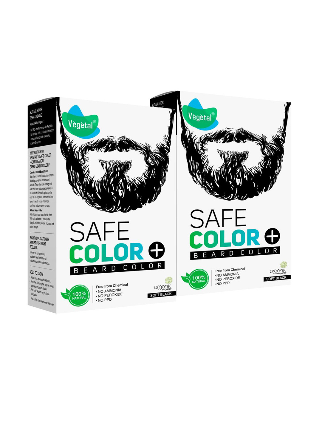 Vegetal Set Of 2 Safe Color- 25 g Each - Soft Black
