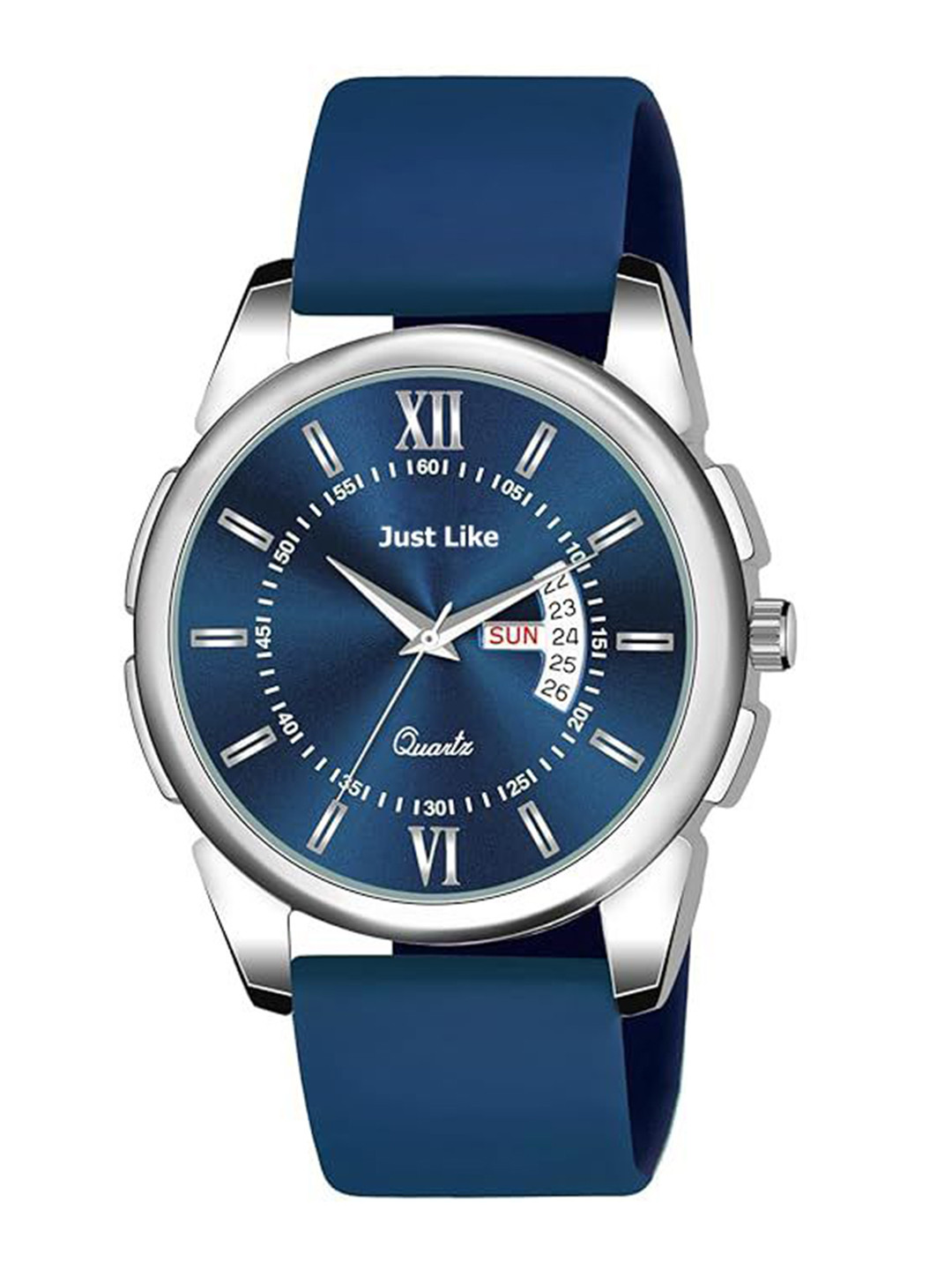 JUST LIKE Men Dial & Straps Analogue Watch 883 blue day and date
