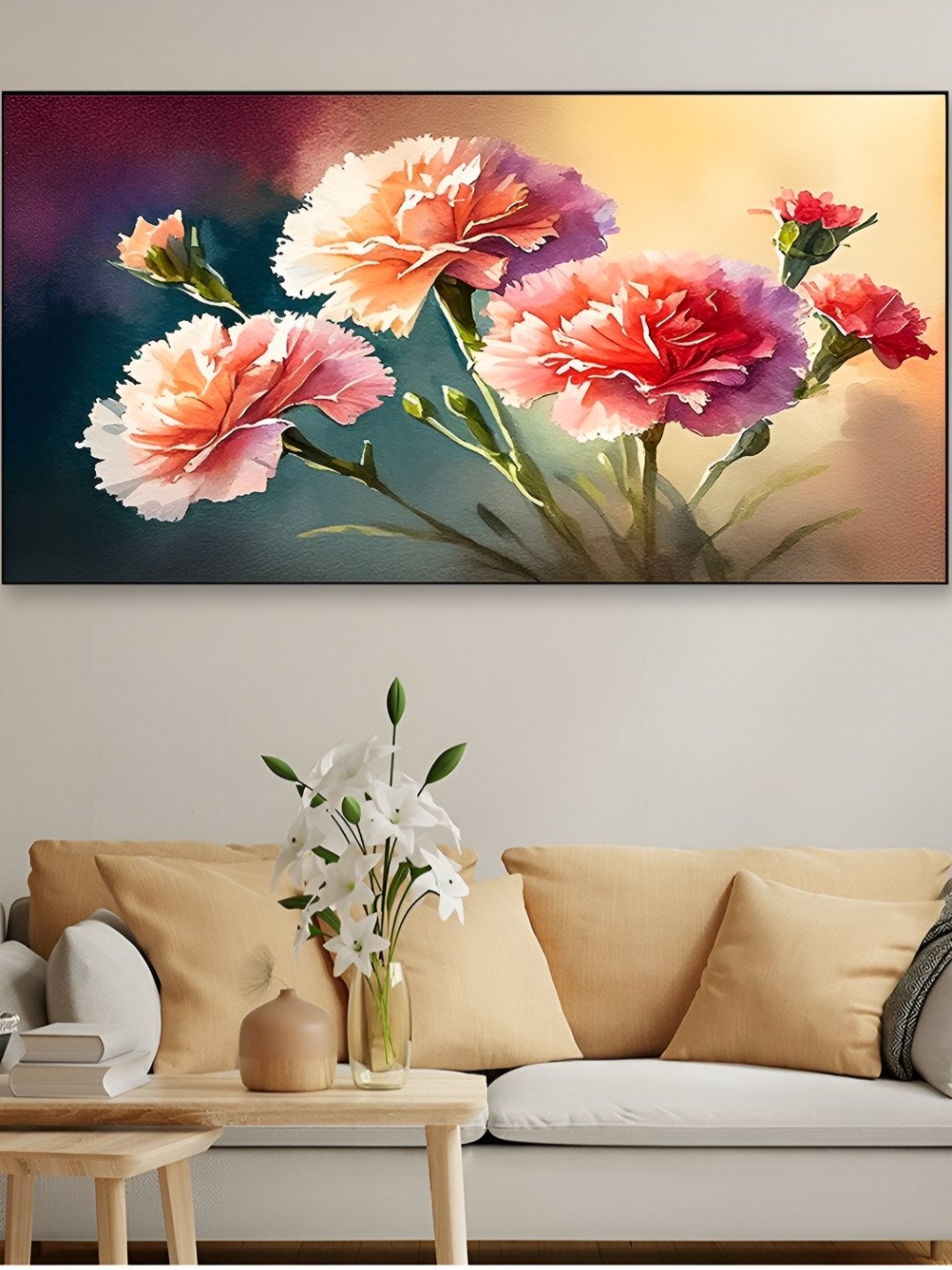 DEKORSTATION Pink & Green Painted Wooden Wall Art
