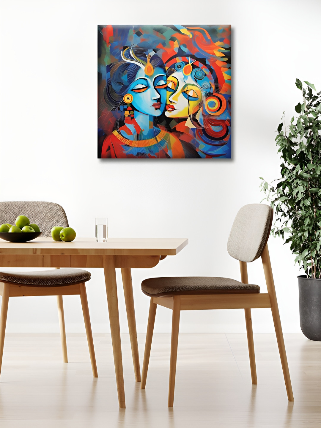 OLIVE TREE Blue 1 Piece Canvas Religious Wall Paintings