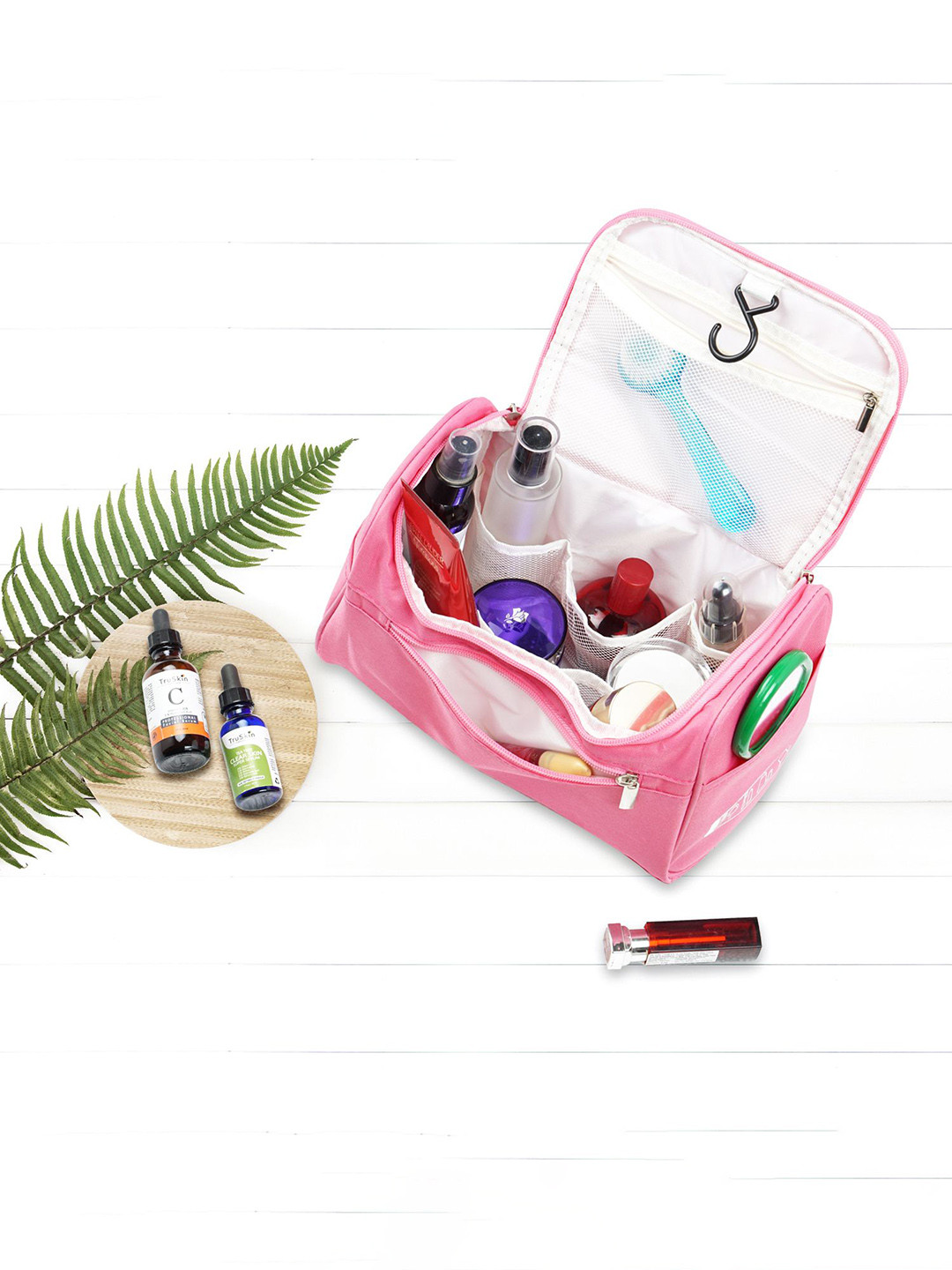 NFI essentials Pink & Transparent Multifunctional Travel Organizer