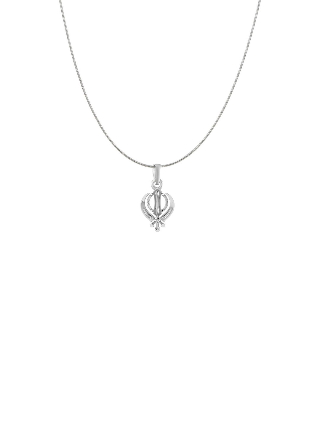 Metronaut 92.5 Sterling Silver Sardar Symbol Pendant With Rope Chain