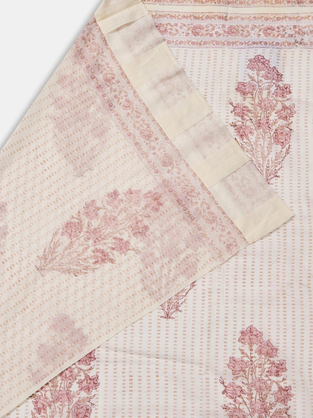 Fabindia Serene Pink & White Floral Window Curtain