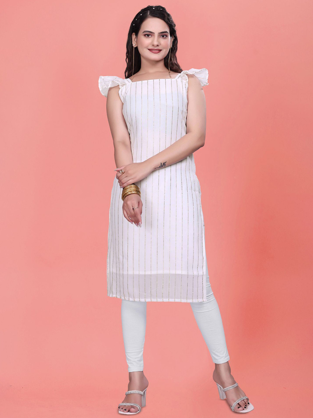 PARROT CREATION Square Neck Straight Kurta