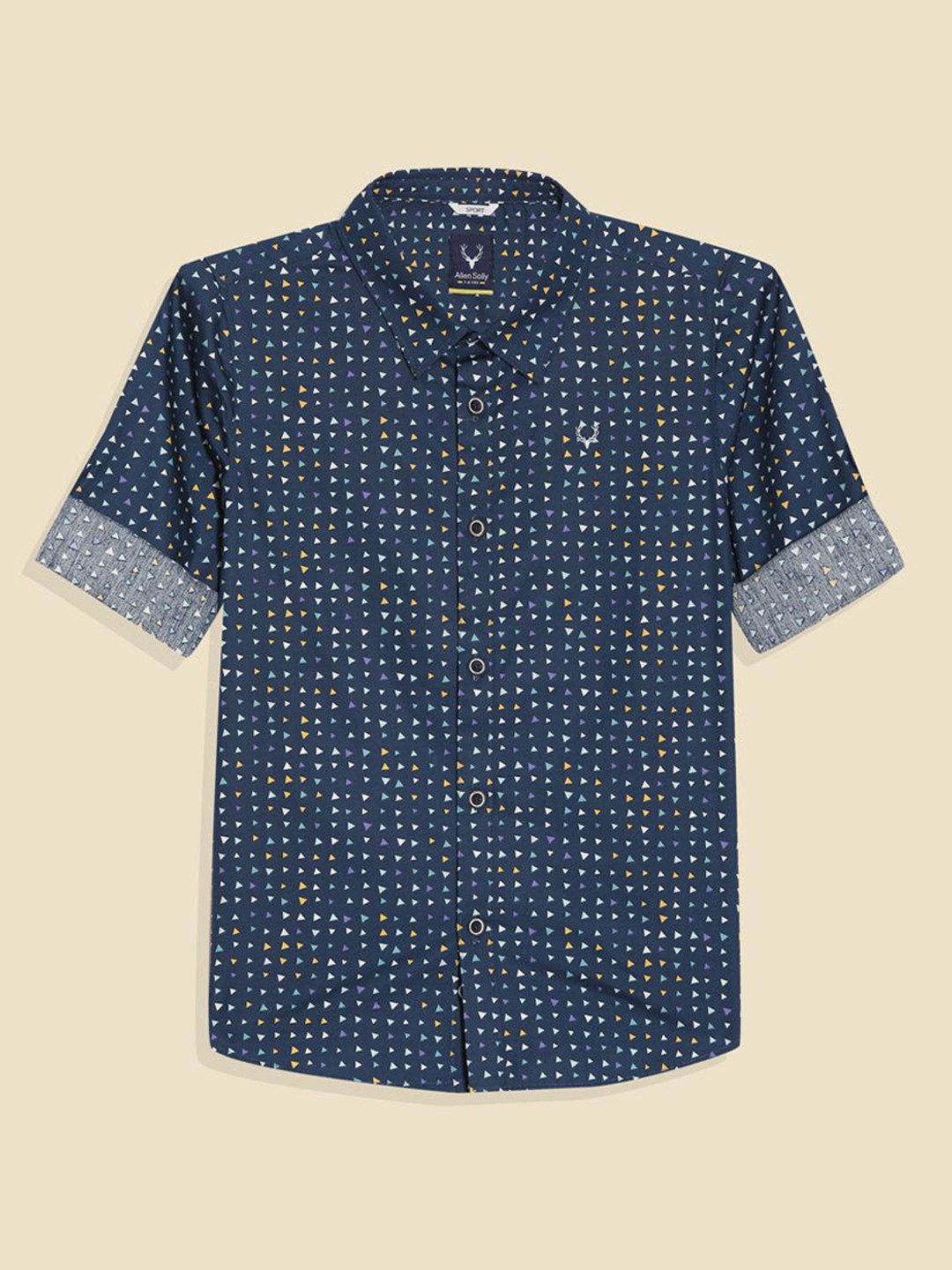 Allen Solly Junior Boys Geometric Printed Slim Fit Cotton Shirt