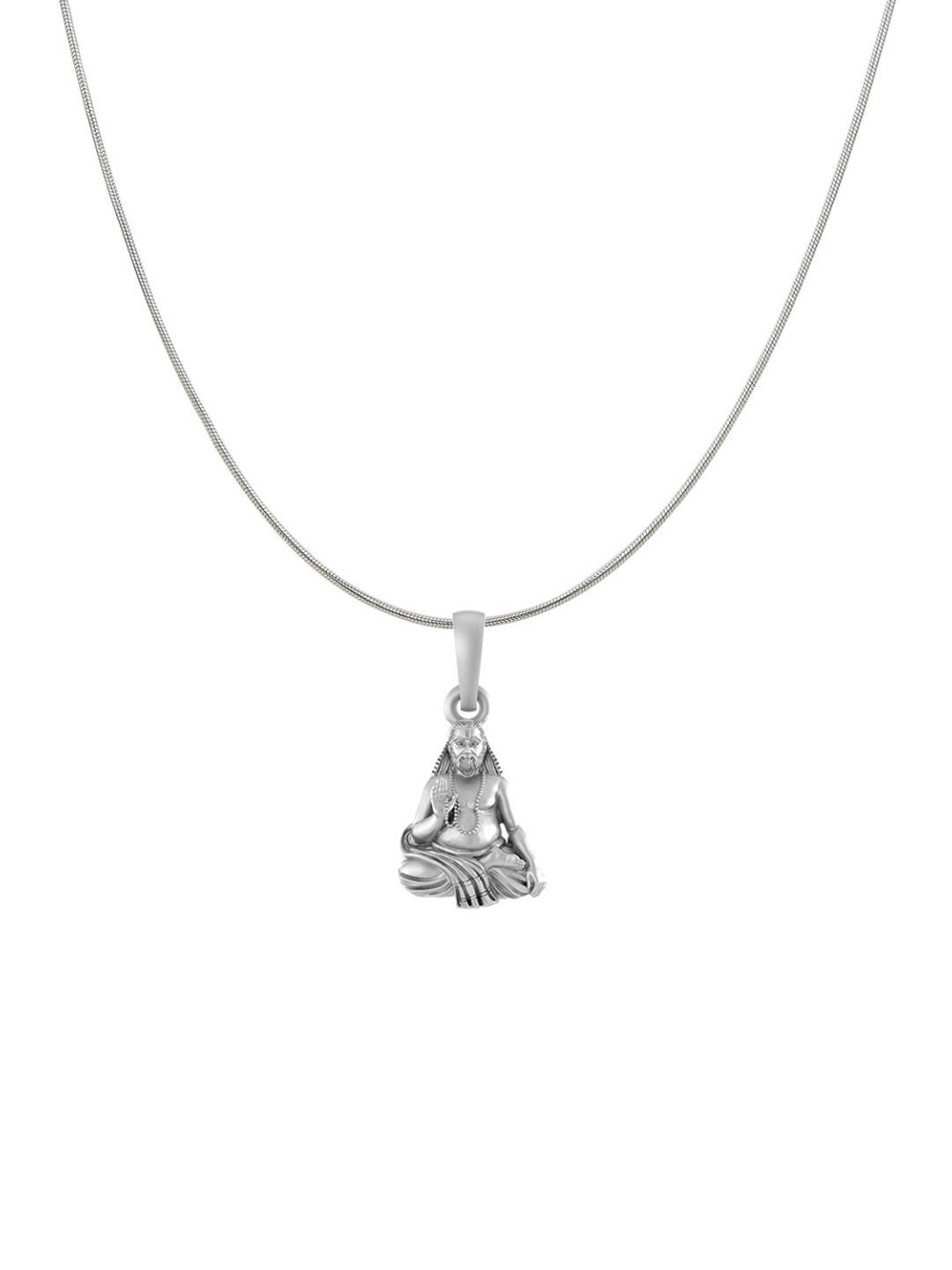 Metronaut 92.5 Sterling Silver Raghavendra Swamy Pendant With Rope Chain