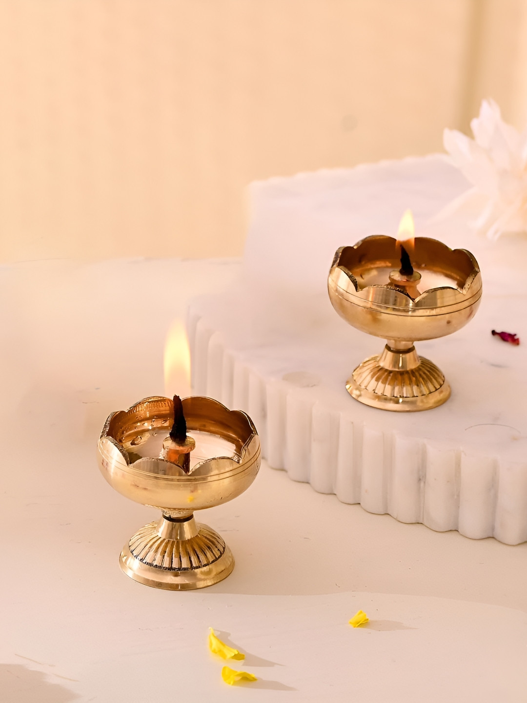 Aura 2-Pcs Lotus Flower Diya