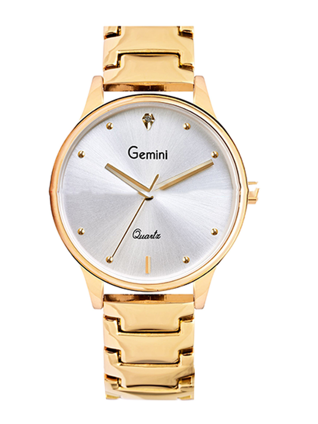 GEMINI Women Brass Patterned Dial & Stainless Steel Bracelet Style Straps Analogue Watch GL-2221YM03