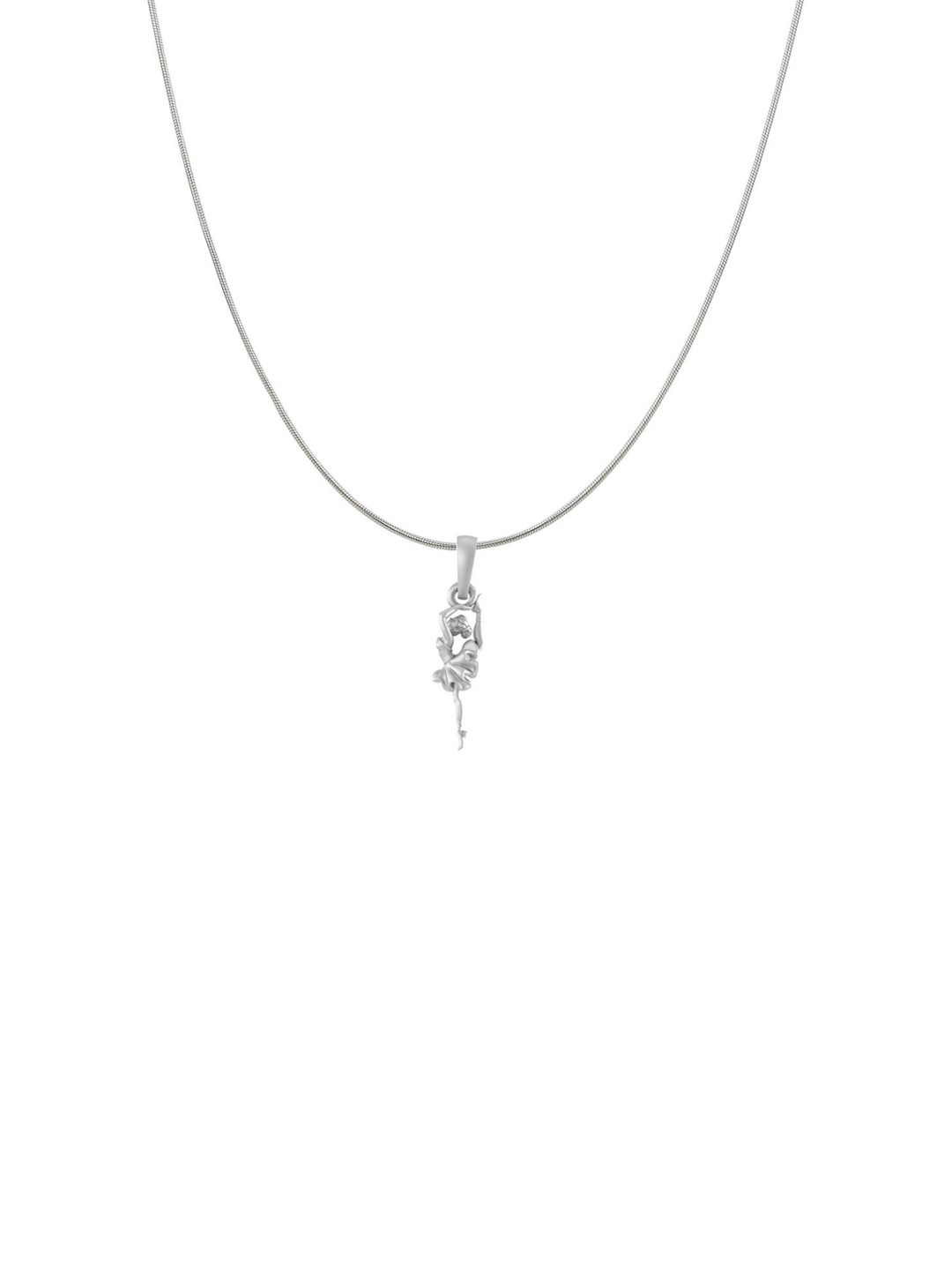 Metronaut 92.5 Sterling Silver Dancing Girl Pendant With Rope Chain